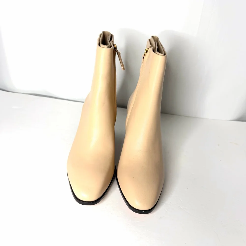 J Crew Sadie stacked-heel ankle boots DARK BEECHWOOD size 7.5 New without box